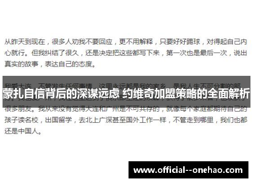 蒙扎自信背后的深谋远虑 约维奇加盟策略的全面解析